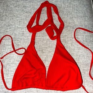Swimsuits for all Camille kostek red triangle halter bikini top NWT
